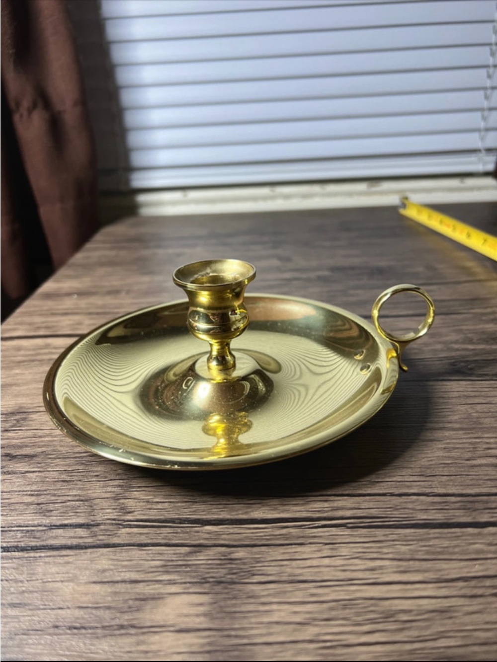 Baldwin Brass Chamberstick Candle Holder - Gold Finish